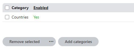 Assigning categories on the form tab