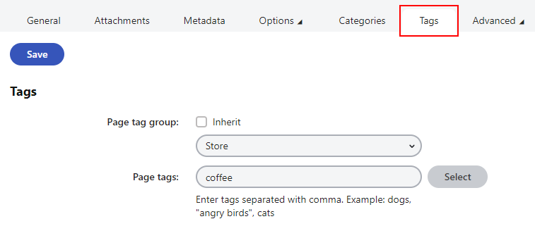 Categorizing with tags