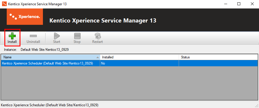 Installing the Xperience scheduler service