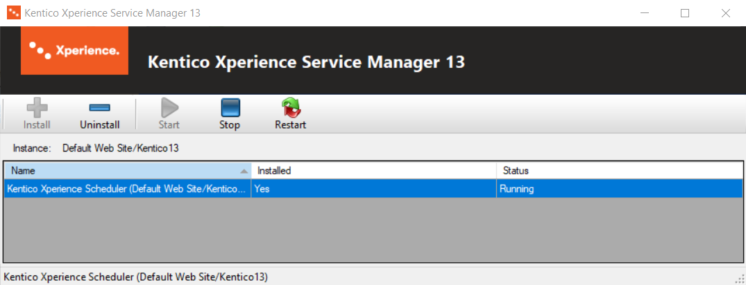 Kentico Service Manager toolbar