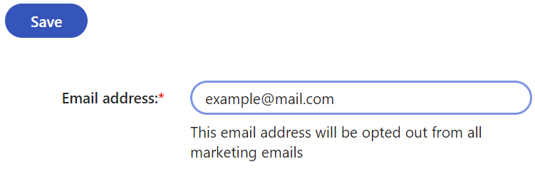 Opting out an email address