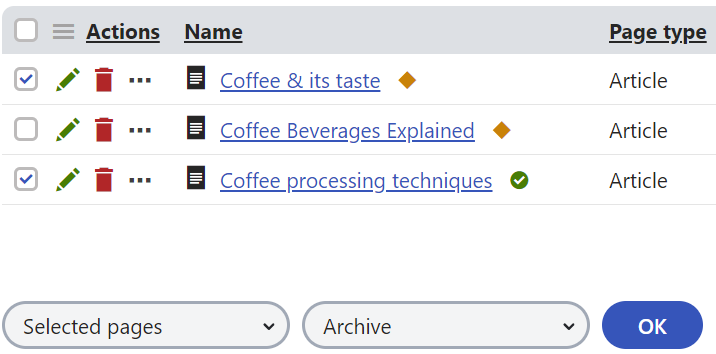 Archiving multiple pages