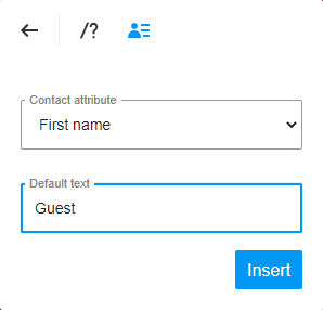 Adding dynamic text based on a contact attribute