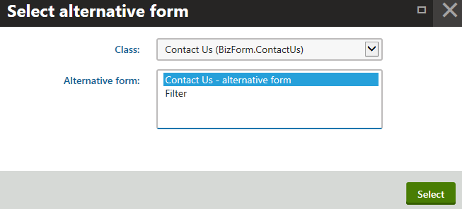 Choosing an alternative form