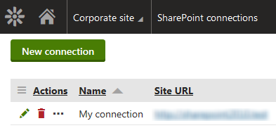 Configuring a SharePoint integration connection