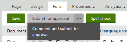 Commenting and submitting a pagefor approval