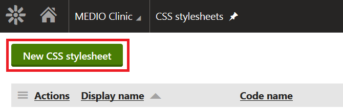 Creating a new CSS stylesheet in Kentico