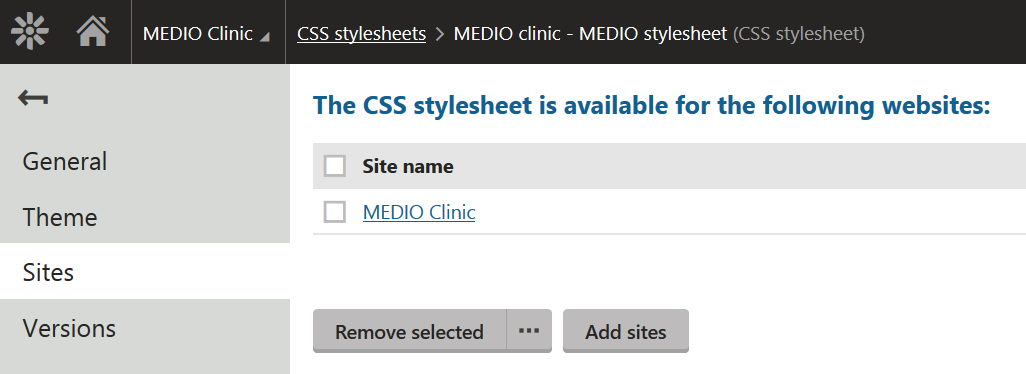 Making CSS stylesheets available for sites