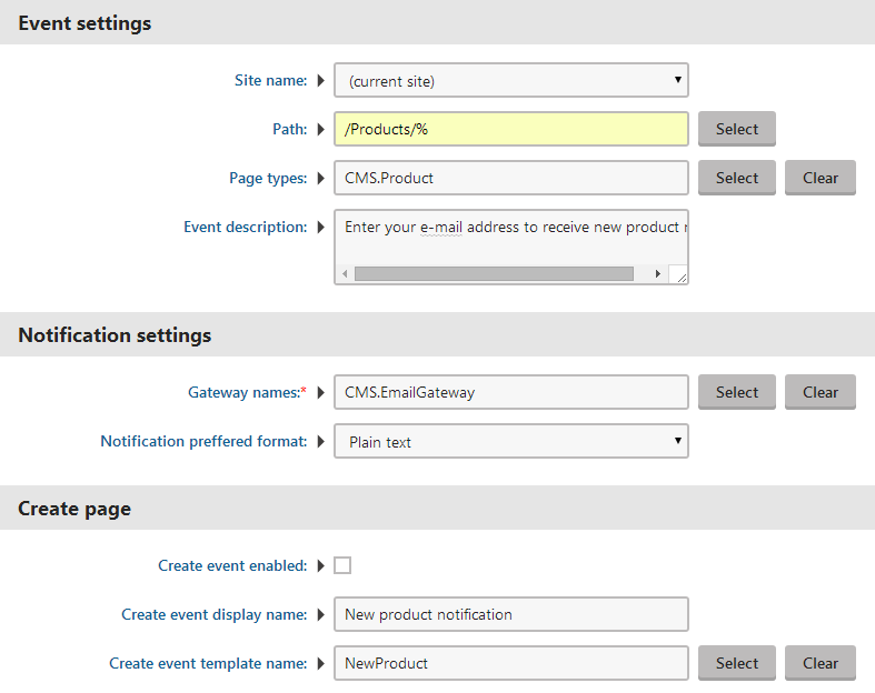 Setting the Content subscription web part properties