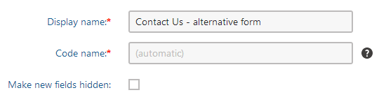 Creating an alternative form for the Contact Us form