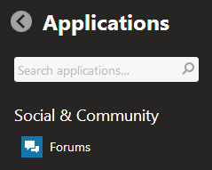 Only the Forums application is visible