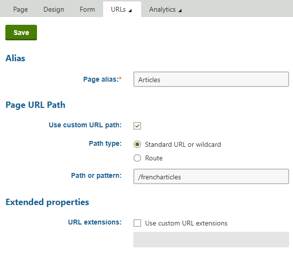 Setting a custom URL path for a page’s language version