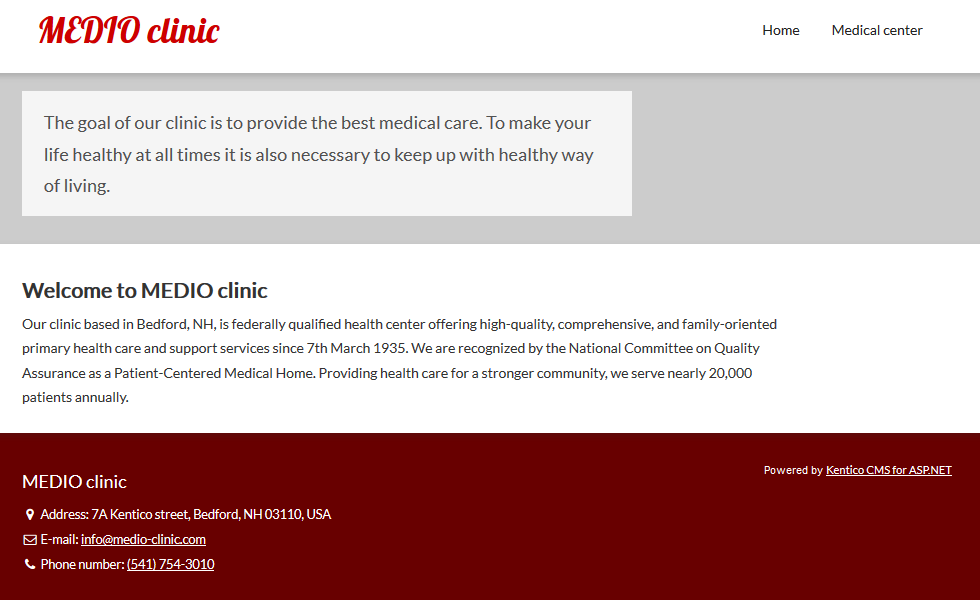 Medio clinic sample site