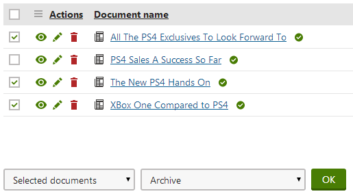 Archiving multiple documents