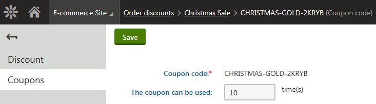 Specifying how many times the customers can use the coupon