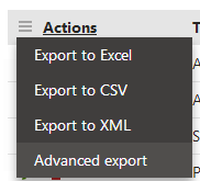 Using advanced export
