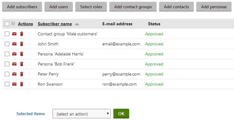 Managing subscribers of a particular email campaign
