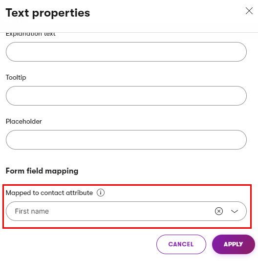 Mappign a form field to a contact attribute
