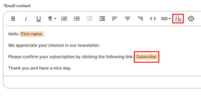 Adding a Double opt-in link to a form autoresponder email